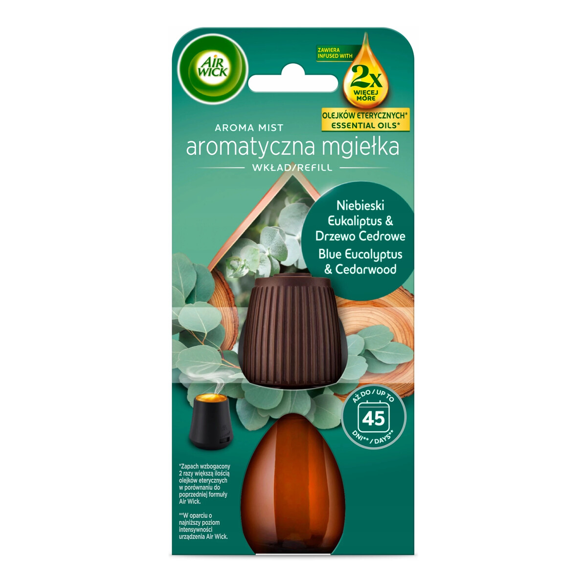 Air Wick Aroma Mist Mgiełka z olejkami zapas Niebieski Eukaliptus & Drzewo Cedrowe 20ml