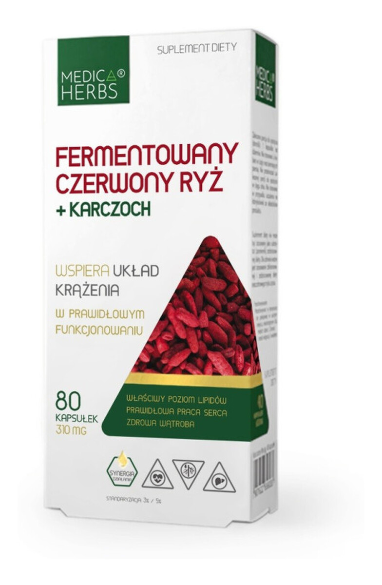 Fermentowany Czerwony Ryż + Karczoch suplement diety 80 kapsułek
