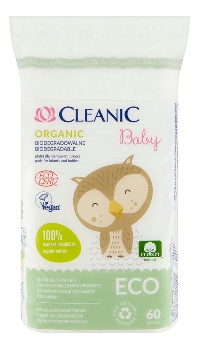 Baby Eco Płatki dla niemowląt i dzieci Organic biodegradowalne 1 op. 60 szt.