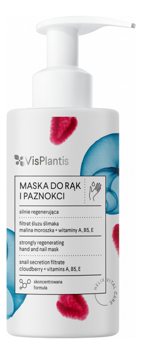 silnie regenerująca maska do rąk i paznokci filtrat śluzu ślimaka malina moroszka witaminy A B5 E