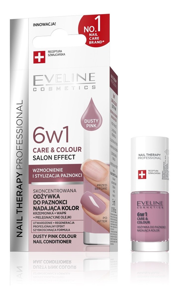 Nail therapy professional odżywka do paznokci nadająca kolor care&colour 6w1-dusty pink