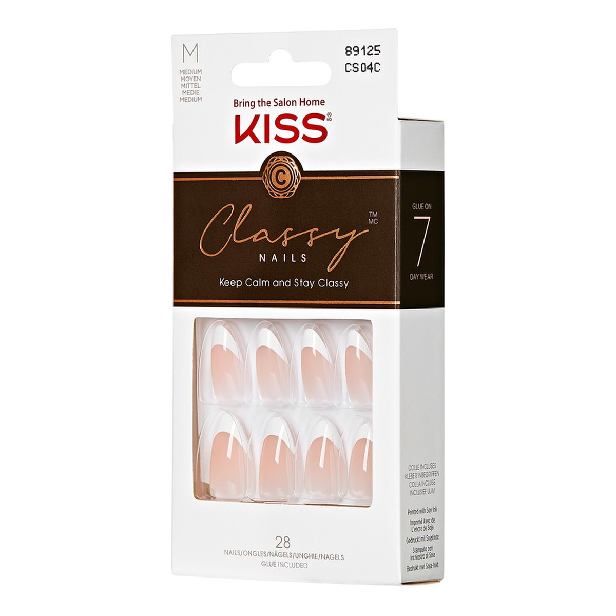 Kiss Sztuczne paznokcie classy nails-dashing (rozmiar m) 1op.(28szt)