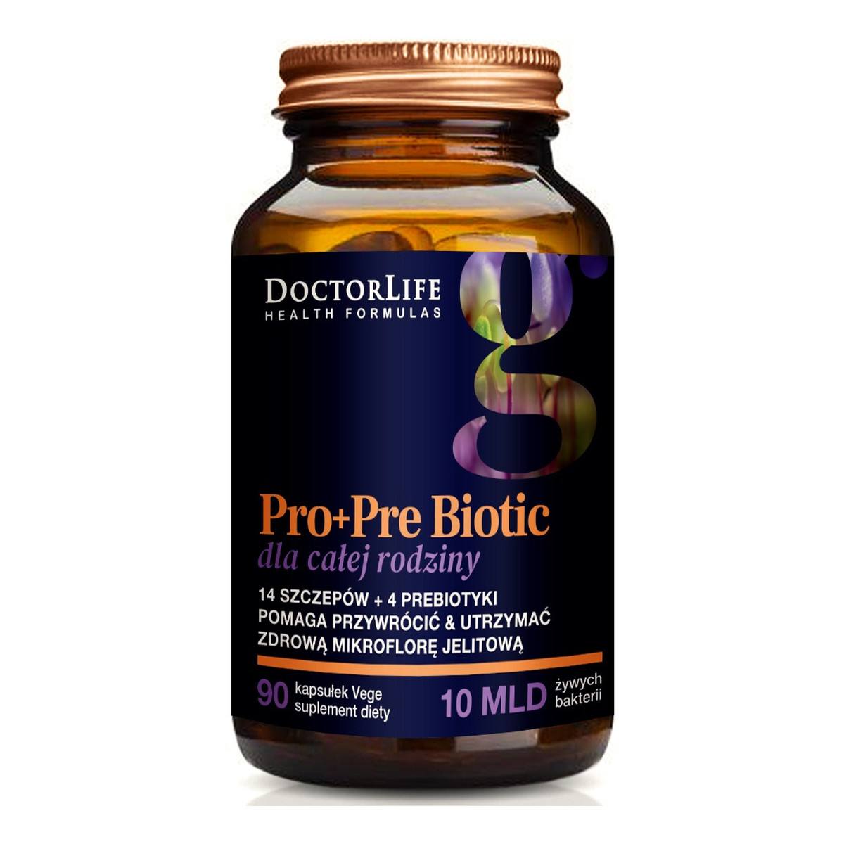 Doctor Life Pro+pre biotic suplement diety dla całej rodziny 90 kapsułek