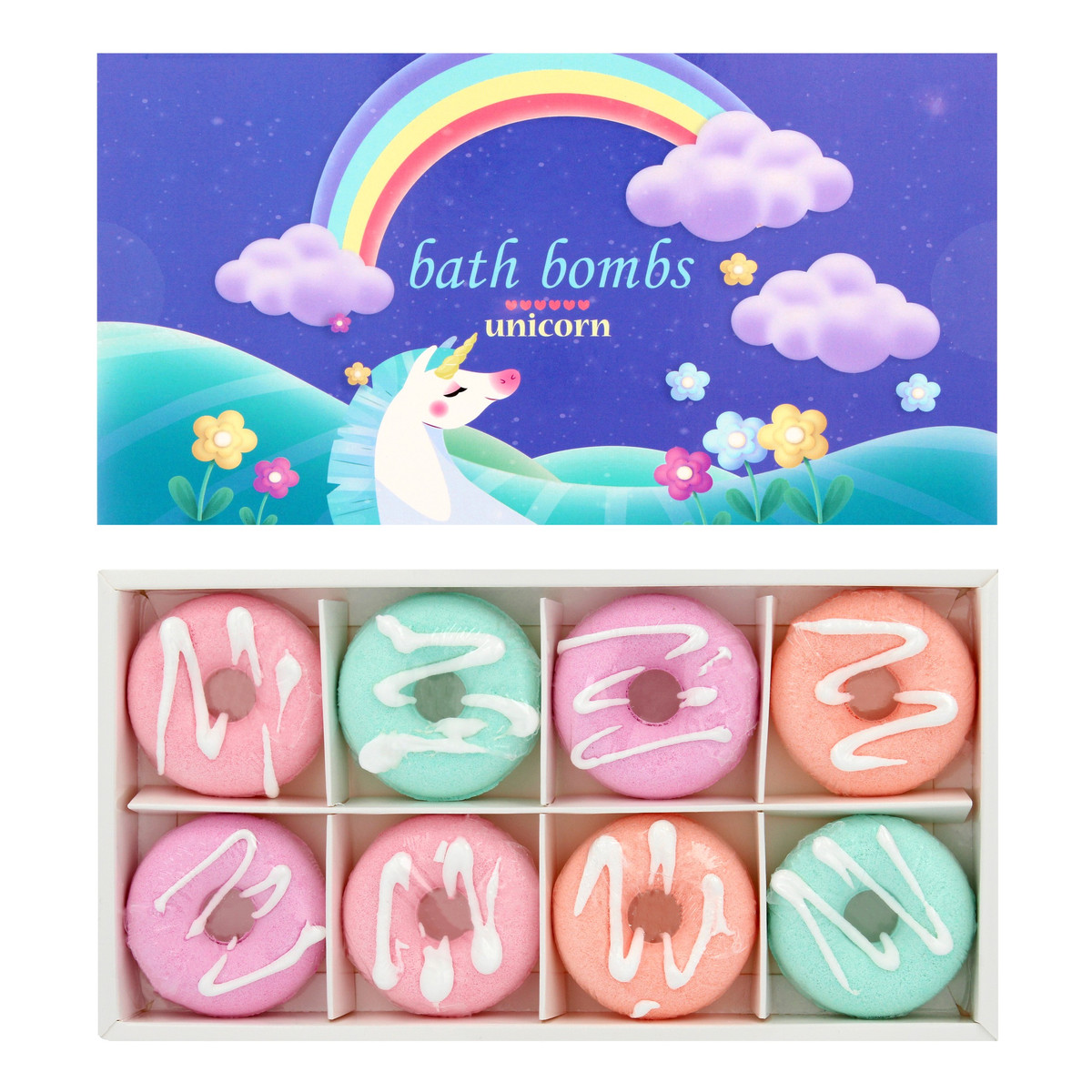 Bella Zestaw Musujących Donutów do kąpieli Unicorn 8szt