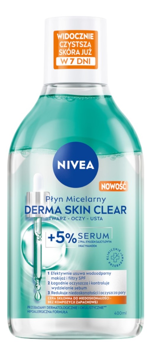 Derma skin clear płyn micelarny do demakijażu z 5% serum