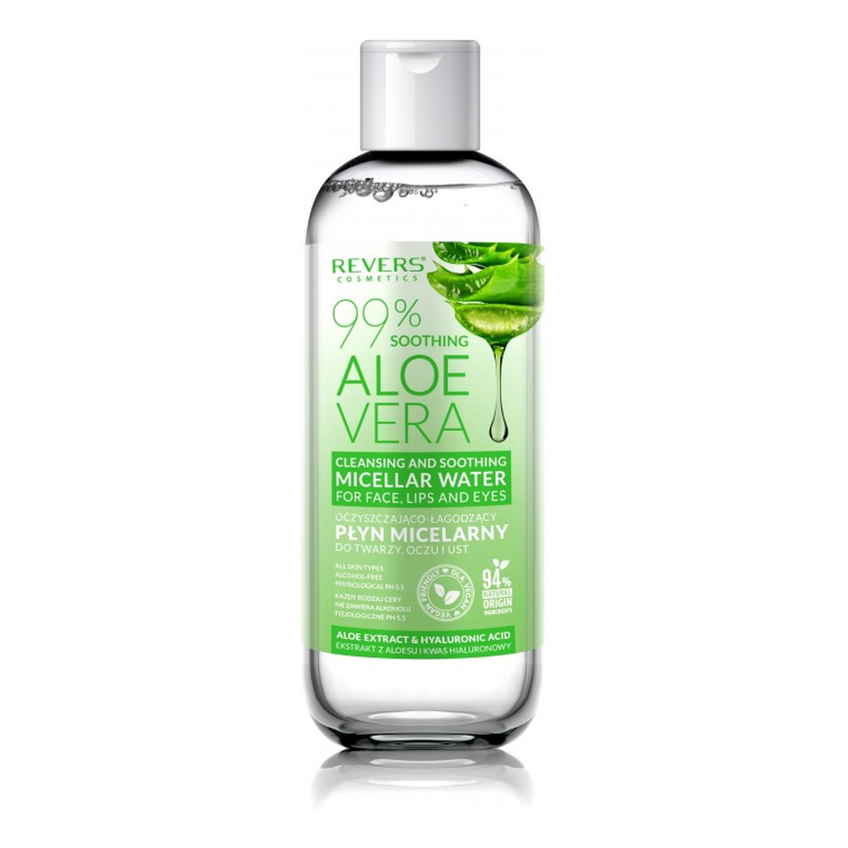 Revers Oczyszczająco-łagodzący płyn micelarny Aloe Vera 500ml