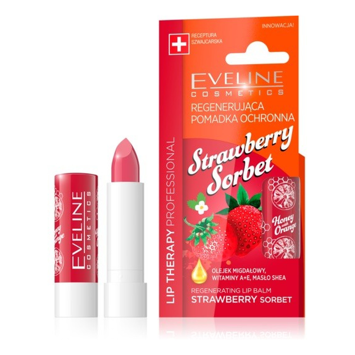 Eveline Lip Therapy Pomadka regenerująca do ust Strawberry Sorbet