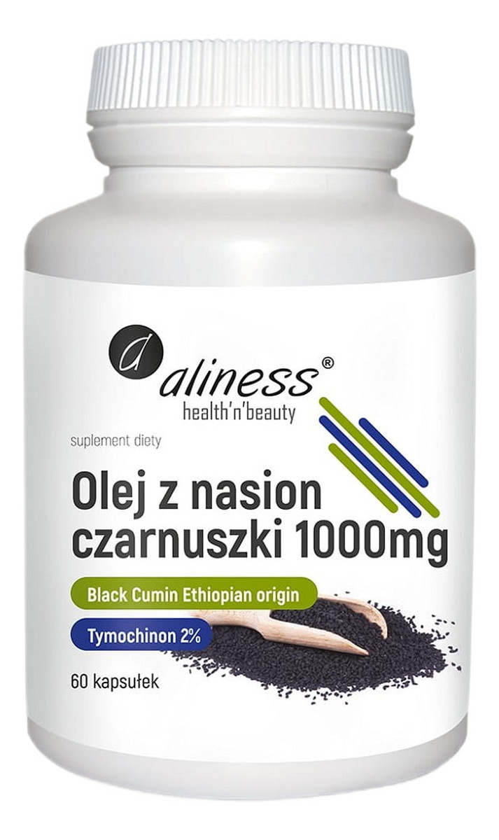 Aliness_olej z nasion czarnuszki 2% 1000 mg suplement diety 60 kapsułek