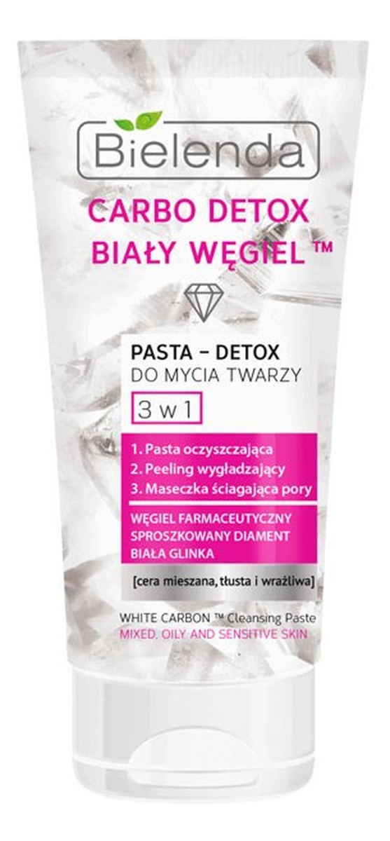 Biały Węgiel Pasta-detoks do mycia twarzy 3w1