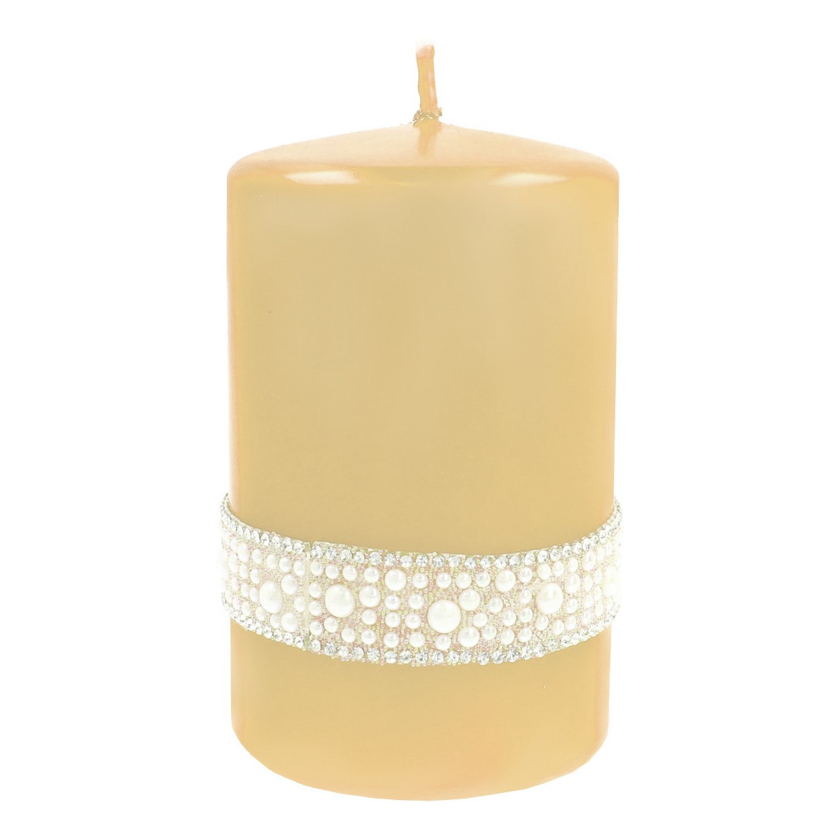 Artman Candles Świeca ozdobna Crystal Opal Pearl kremowa - walec mały
