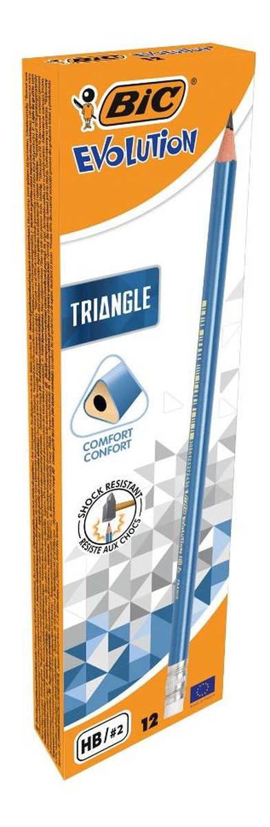 Ołówek Evolution Triangle trójkątny z gumką 12 szt.