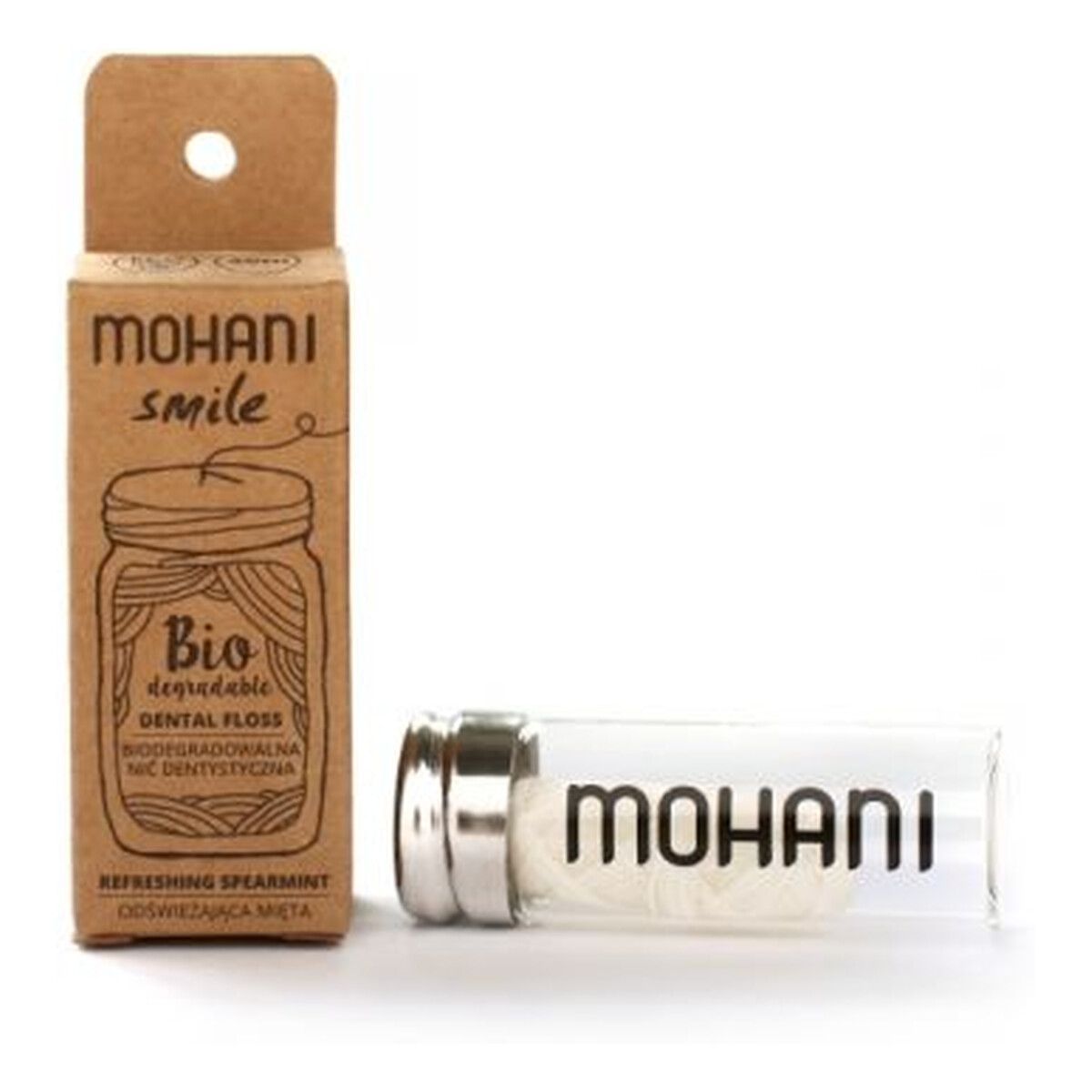 Mohani SMile Biodegradowalna nić dentystyczna miętowa