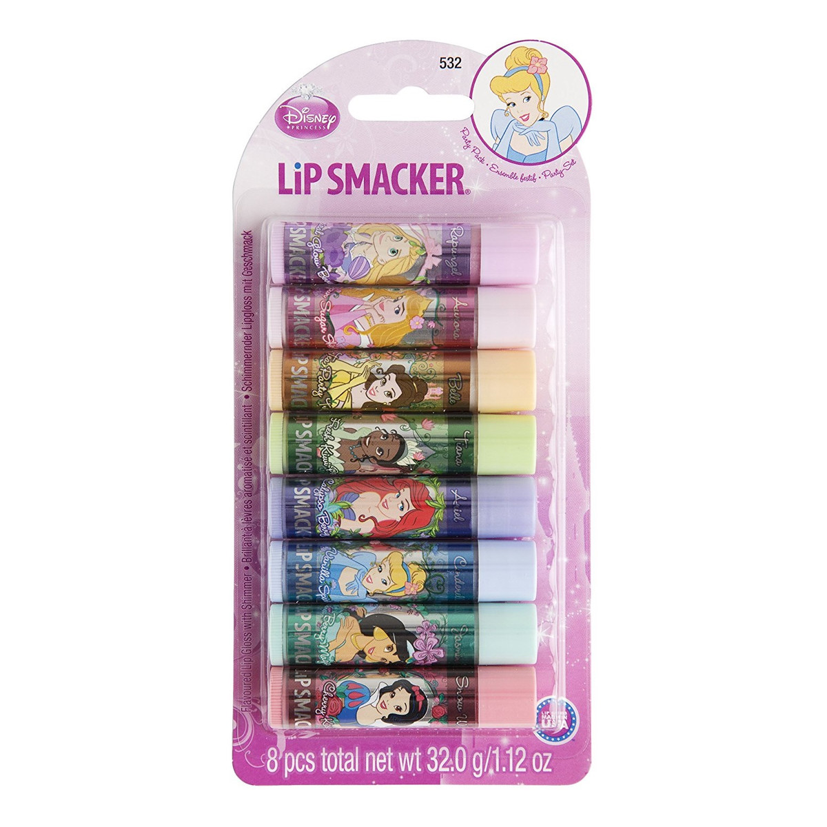 Lip Smacker Flavoured Lip Balm Collection błyszczyki do ust Disney Princess 8x4g 32g