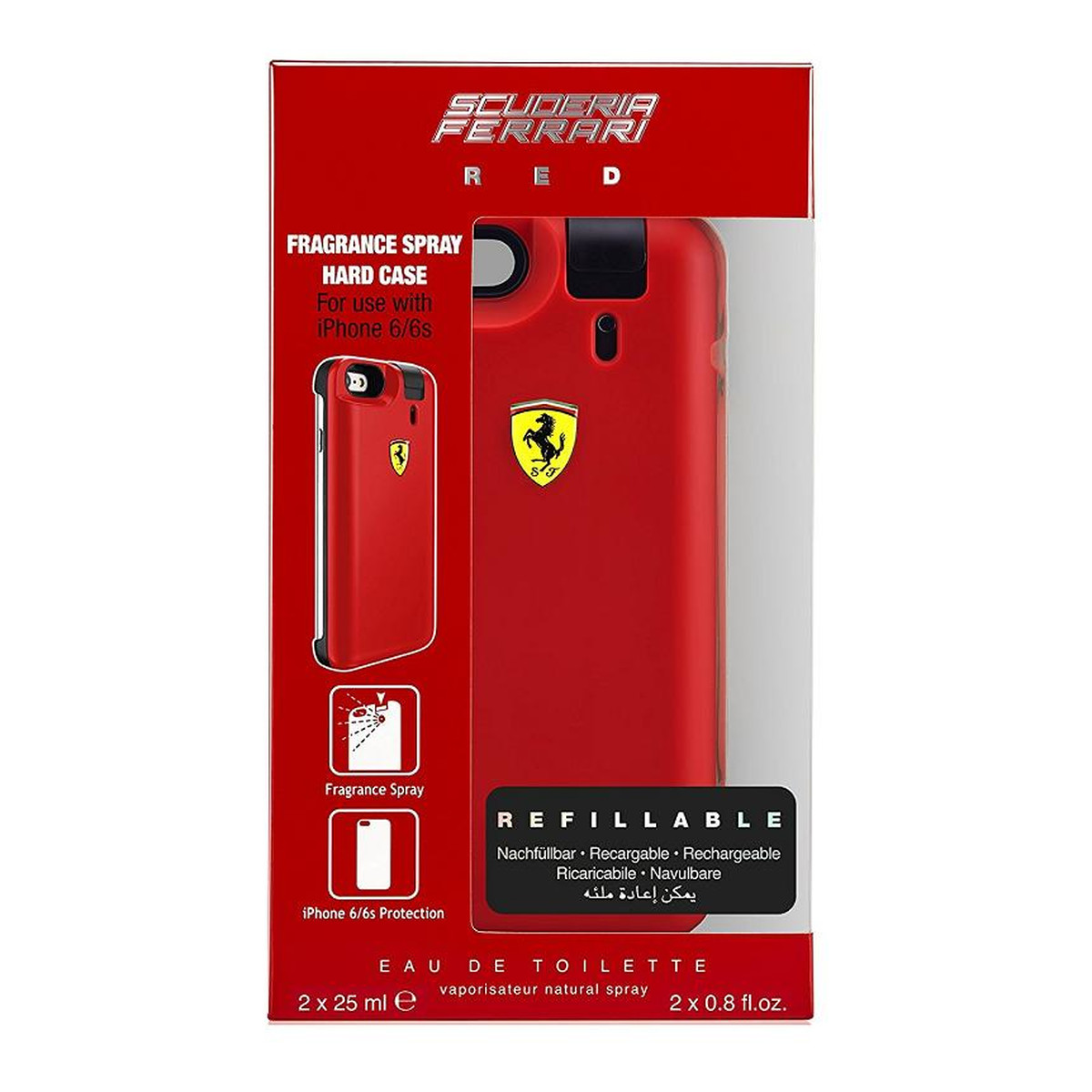 Ferrari Scuderia Red Zestaw woda toaletowa refillable 2 x 25ml + iphone 6/6s phone case