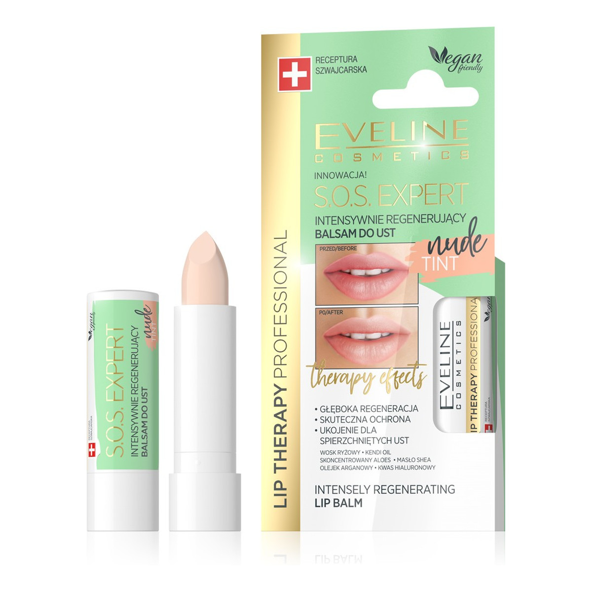 Eveline Lip Therapy S.O.S. Expert Intensywnie regenerujący balsam do ust Tint Nude