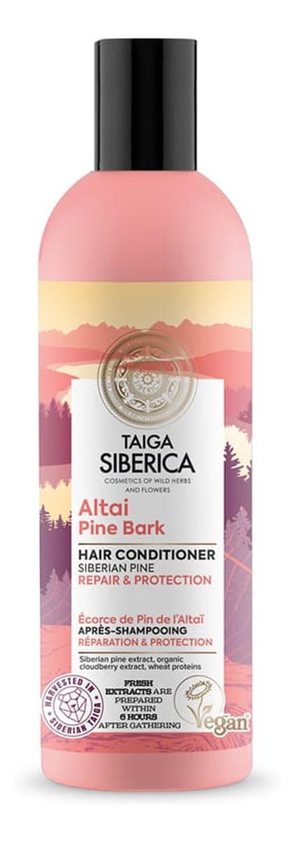 Taiga siberica altai pine bark wegańska odżywka do włosów z ałtajską sosną odbudowa i ochrona