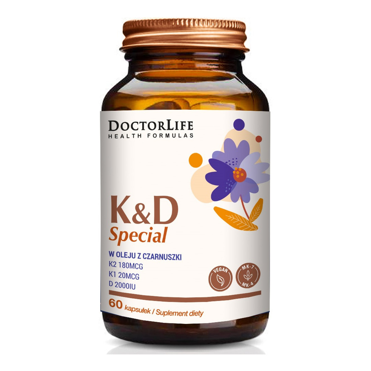 Doctor Life K & d special w oleju z czarnuszki suplement diety 60 kapsułek