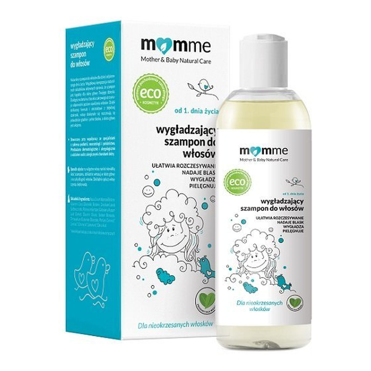 MomMe Wygładzający szampon do włosów dla dzieci od 1 dnia życia 150ml