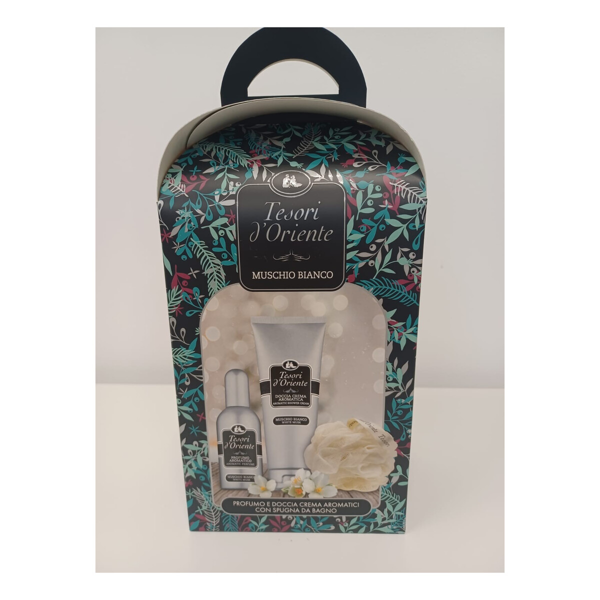 Tesori d'Oriente D`oriente Zestaw prezentowy white musk (woda toaletowa 100 ml + żel pod prysznic 75 ml + myjka do kąpieli)