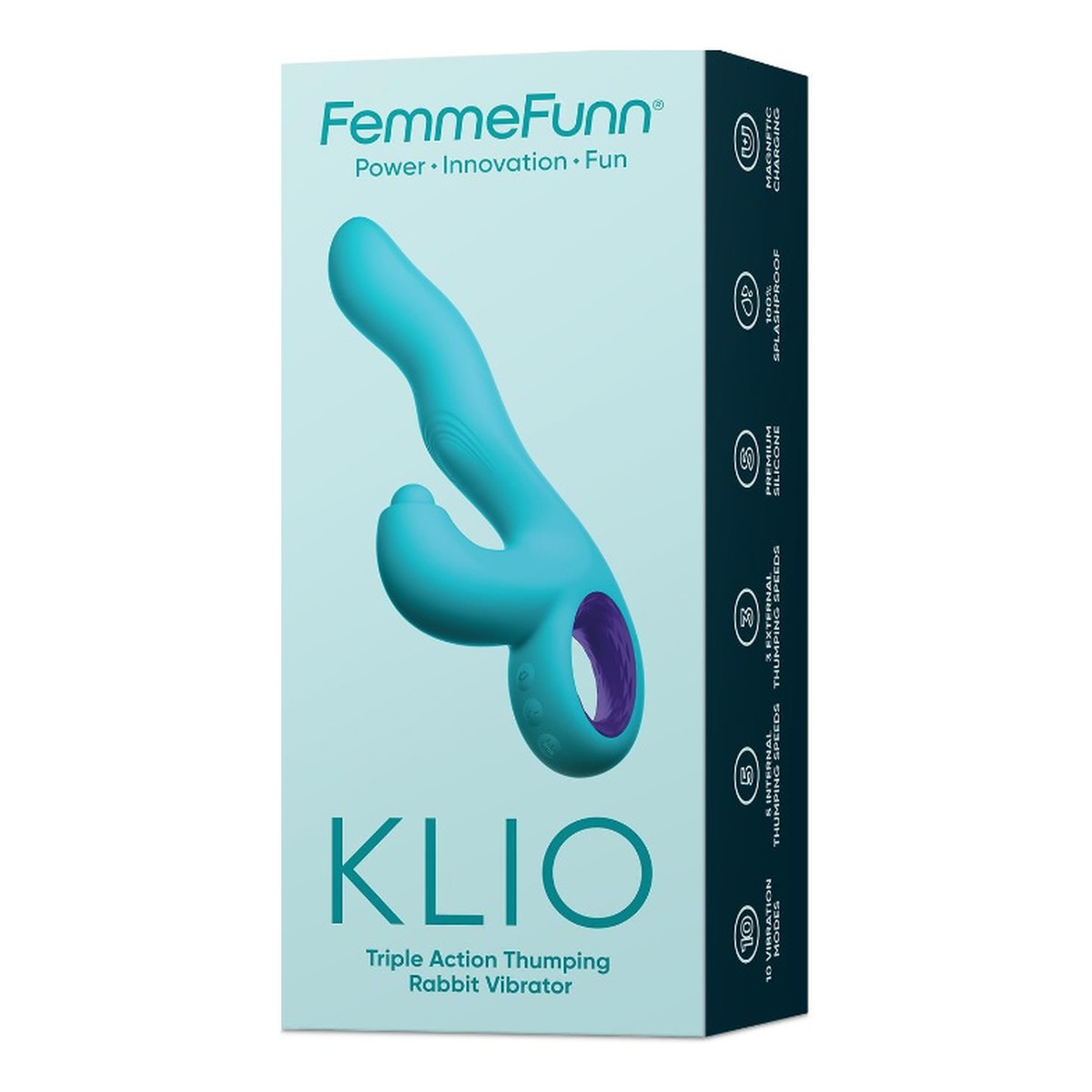 FemmeFunn Klio potrójny wibrator typu króliczek turquoise