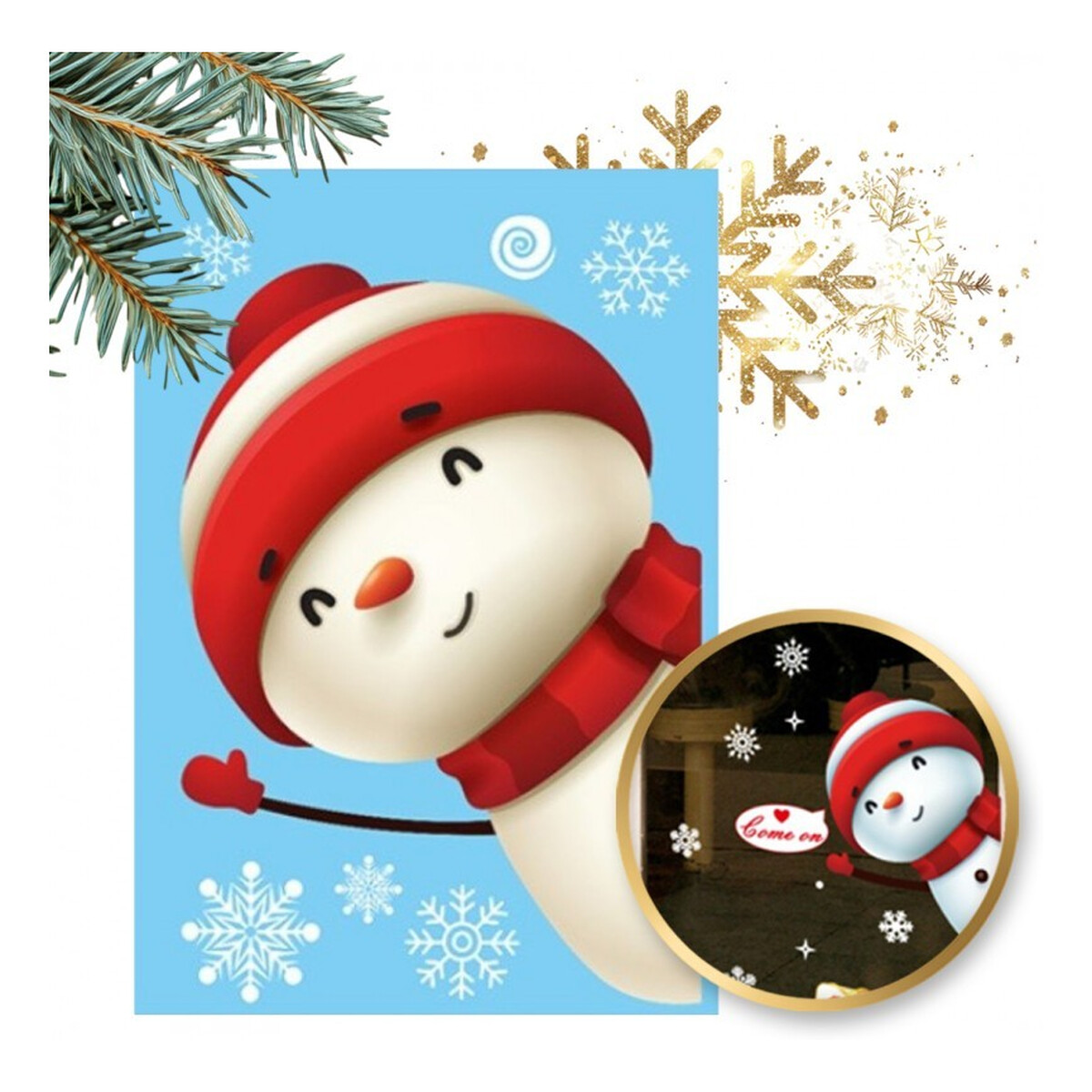 Ecarla Naklejki świąteczne na okno Boże Narodzenie