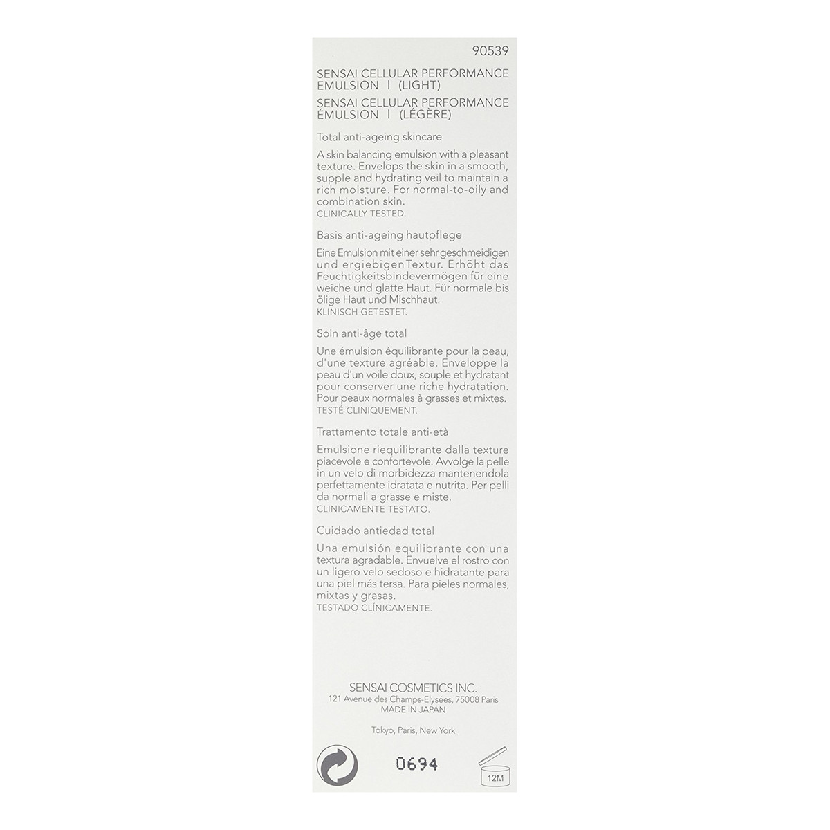 Sensai Cellular Performance Emulsion I light Lekka emulsja do twarzy 100ml