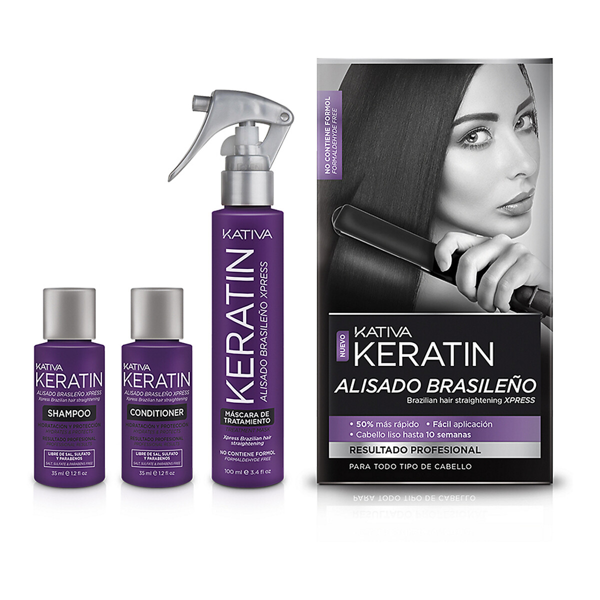 Kativa Zestaw Do Keratynowego Prostowania Włosów Express Alisado Brasileno Xpress 170ml