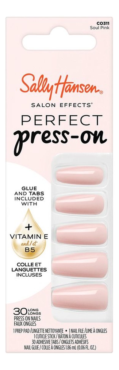 Perfect Press On sztuczne paznokcie samoprzylepne Soul Pink 30szt
