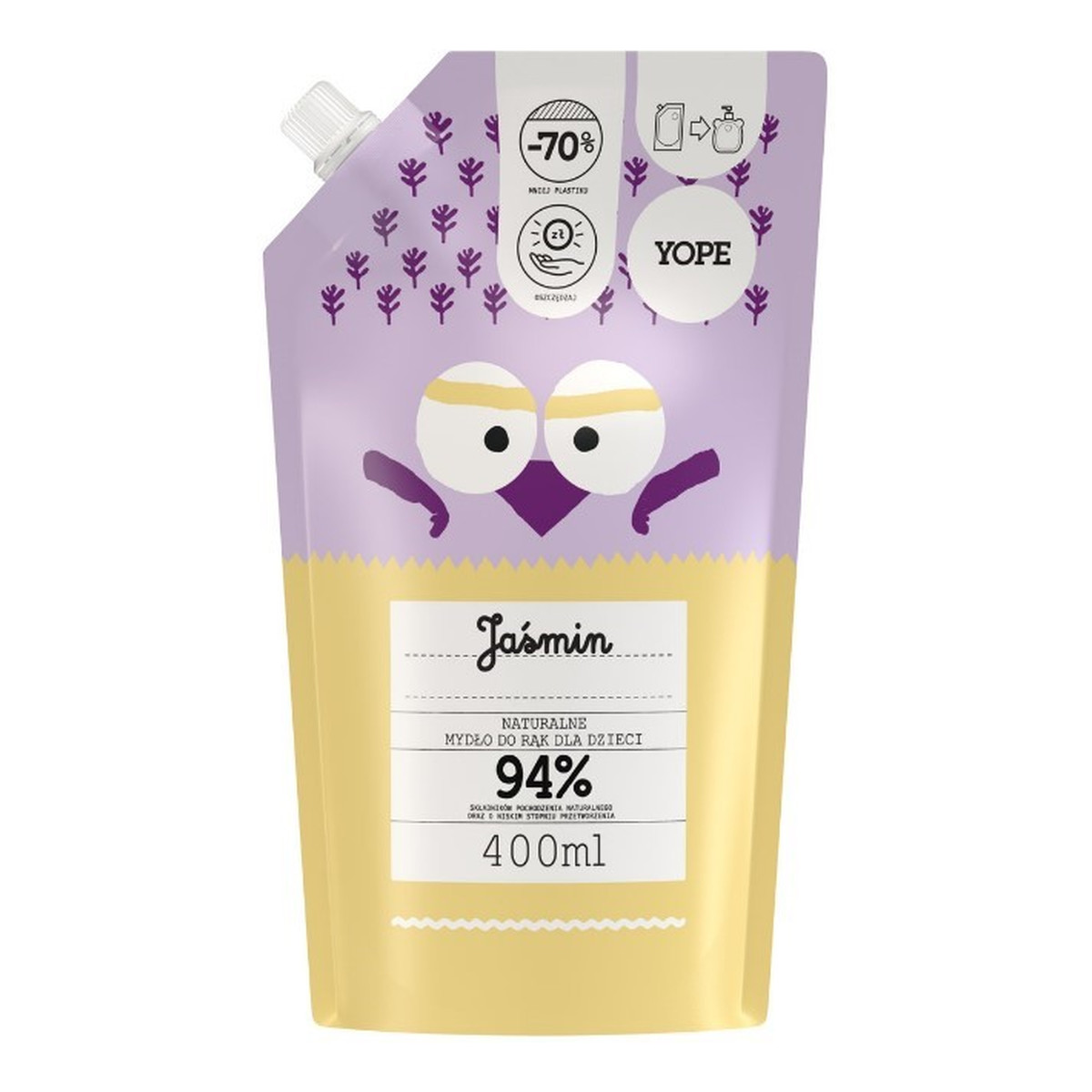 Yope Naturalne mydło do rąk dla dzieci Jaśmin zapas refill 400ml