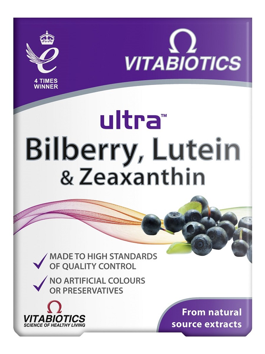 Ultra bilberry lutein zeaxanthin suplement diety 30 tabletek