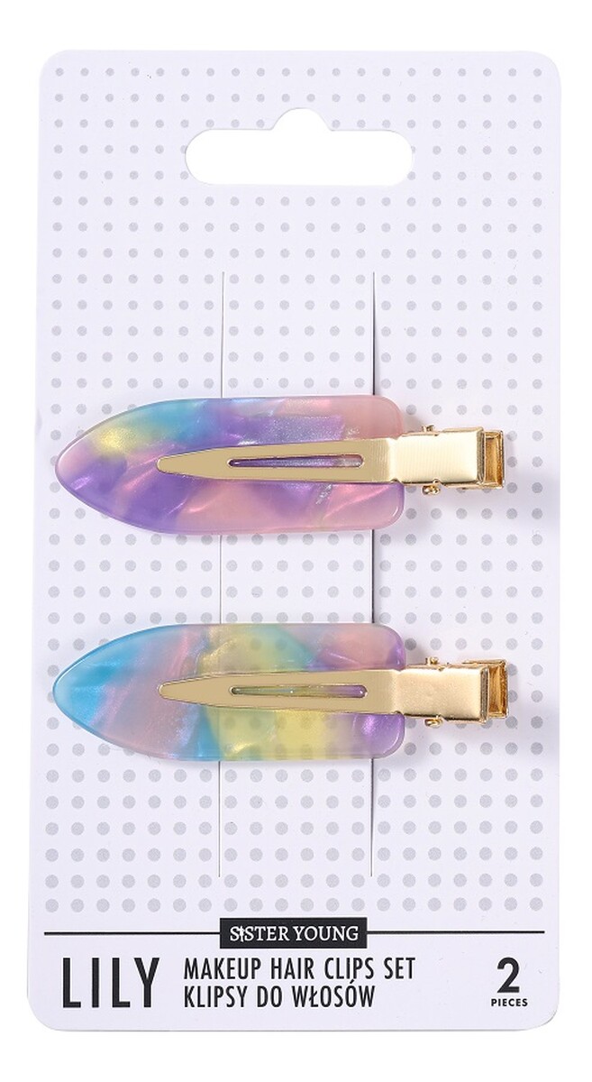 Lily klipsy do włosów do makijażu pink purple 2szt
