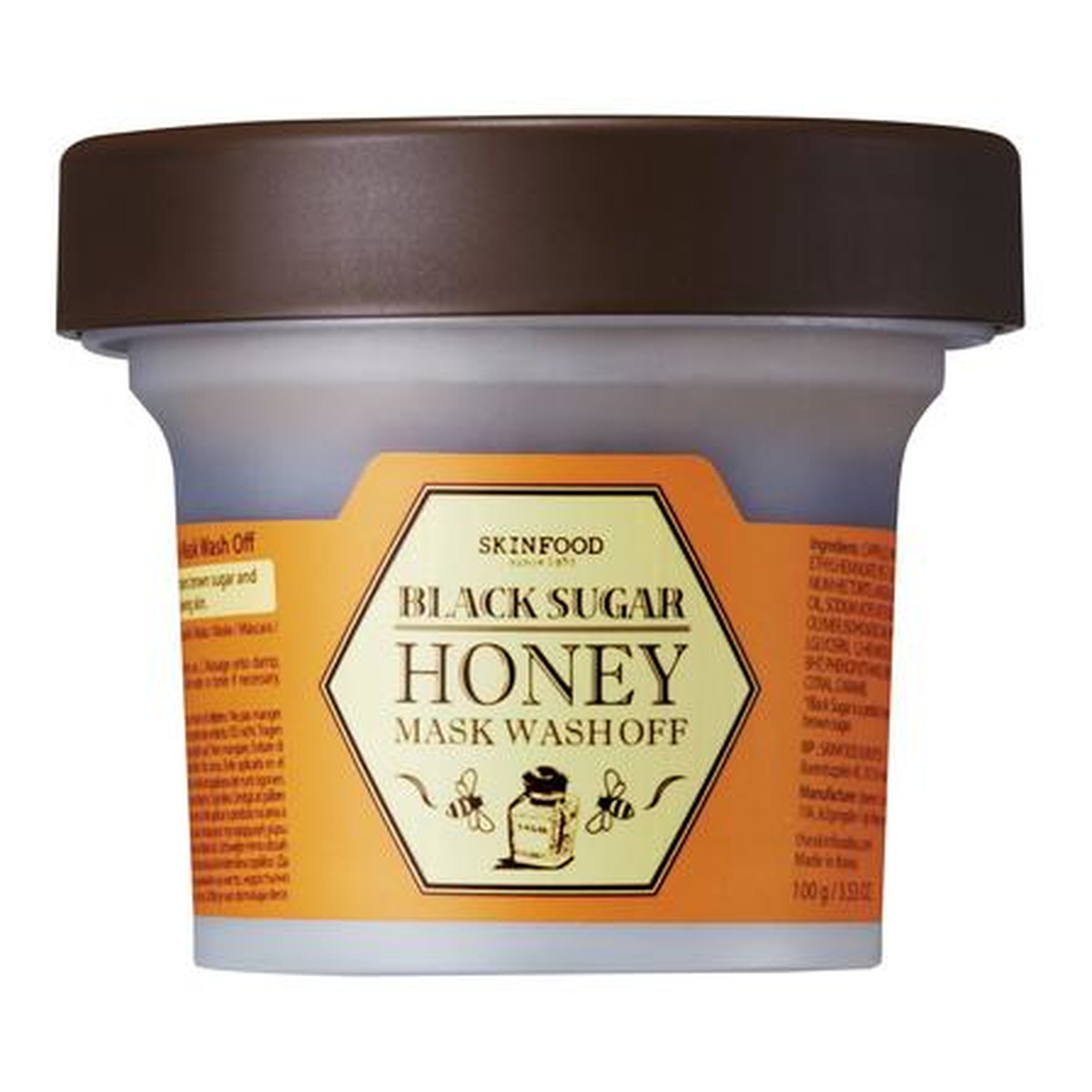Skinfood Black Sugar Honey Mask Wash Off maseczka do twarzy z nierafinowanym cukrem trzcinowym i miodem 100g