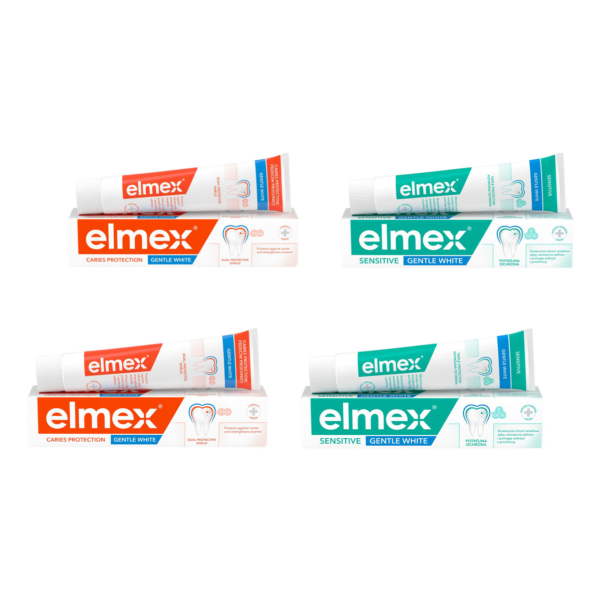 elmex Whitening Pasta do zębów wybielająca przeciwpróchnicza + Sensitive 4x75ml