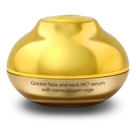 Skinled golden face and neck mc2 serum with nanocollagen vege kolagenowe złote serum do twarzy z mikromasażerem refill