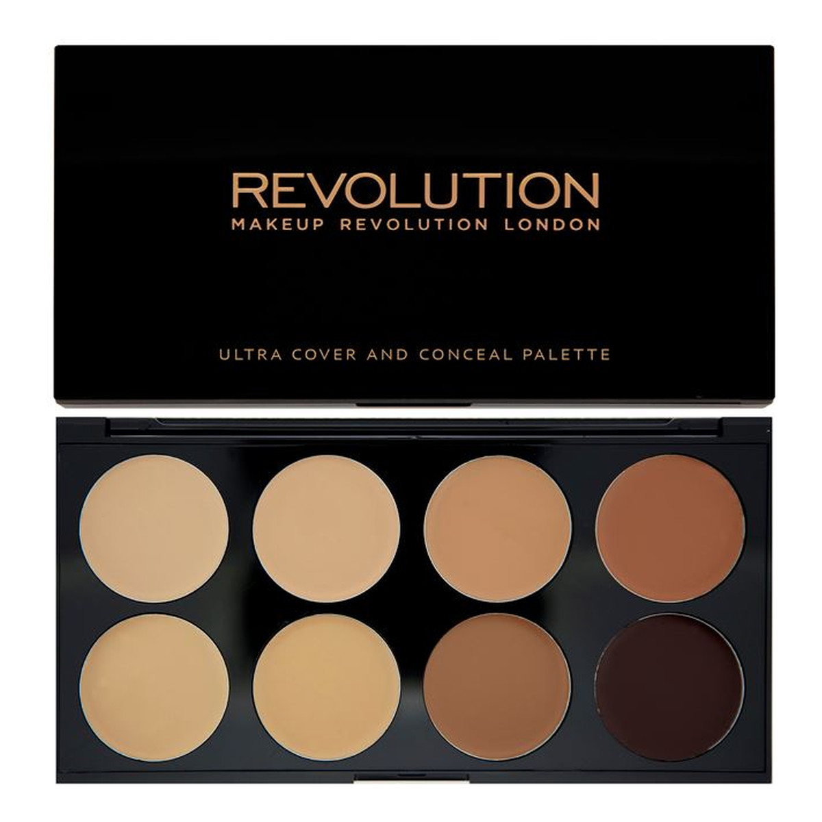 Makeup Revolution Ultra Cover & Conceal Palette Paleta 8 kremowych korektorów Medium Dark 10g