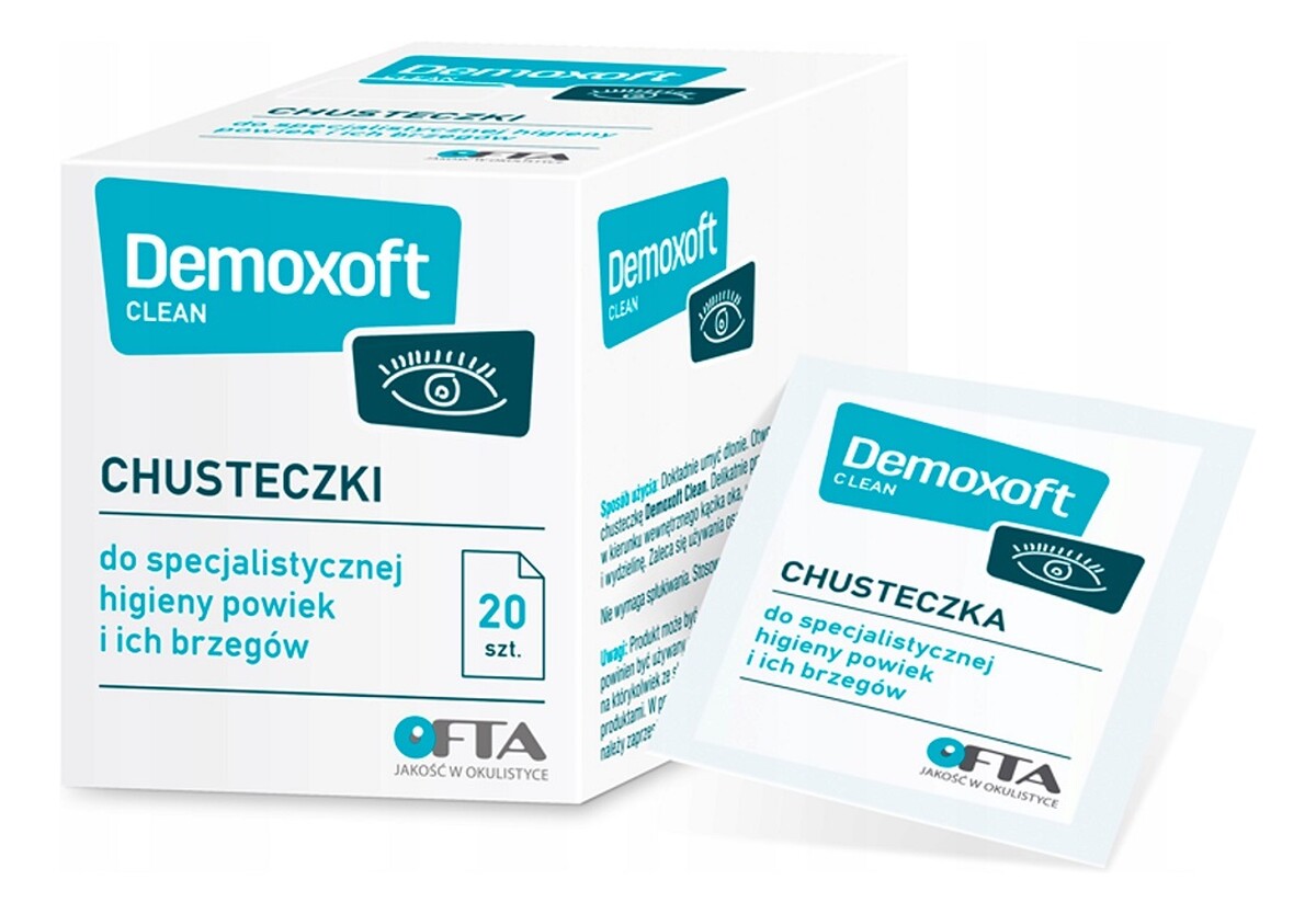 Clean chusteczki do pielęgnacji powiek 20szt