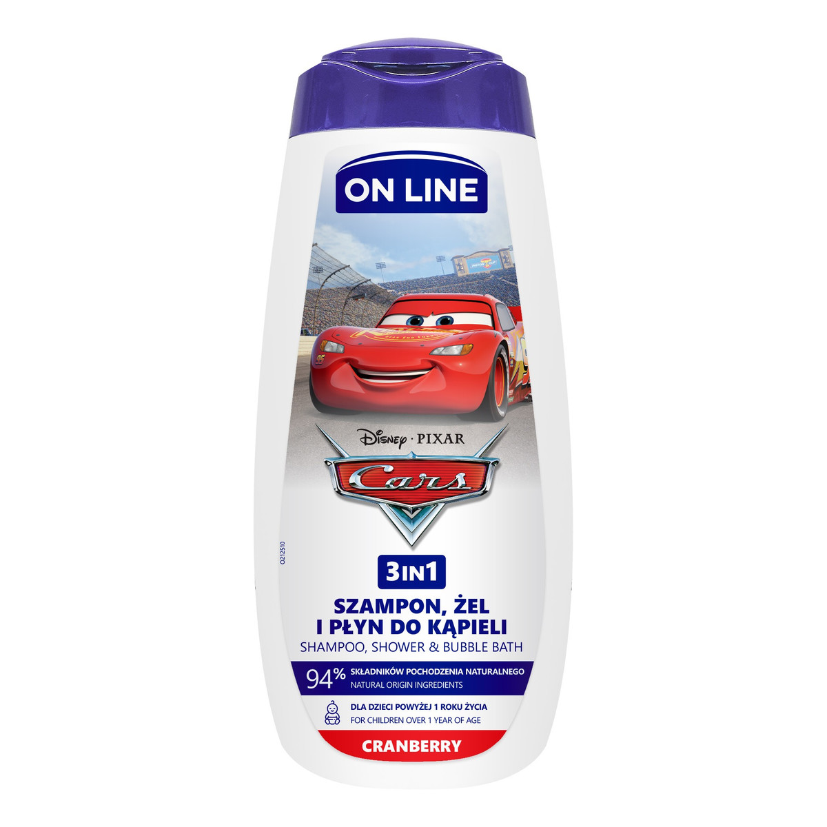 On Line Disney Żel pod prysznic 3w1 dla dzieci Cars - Cranberry 400ml