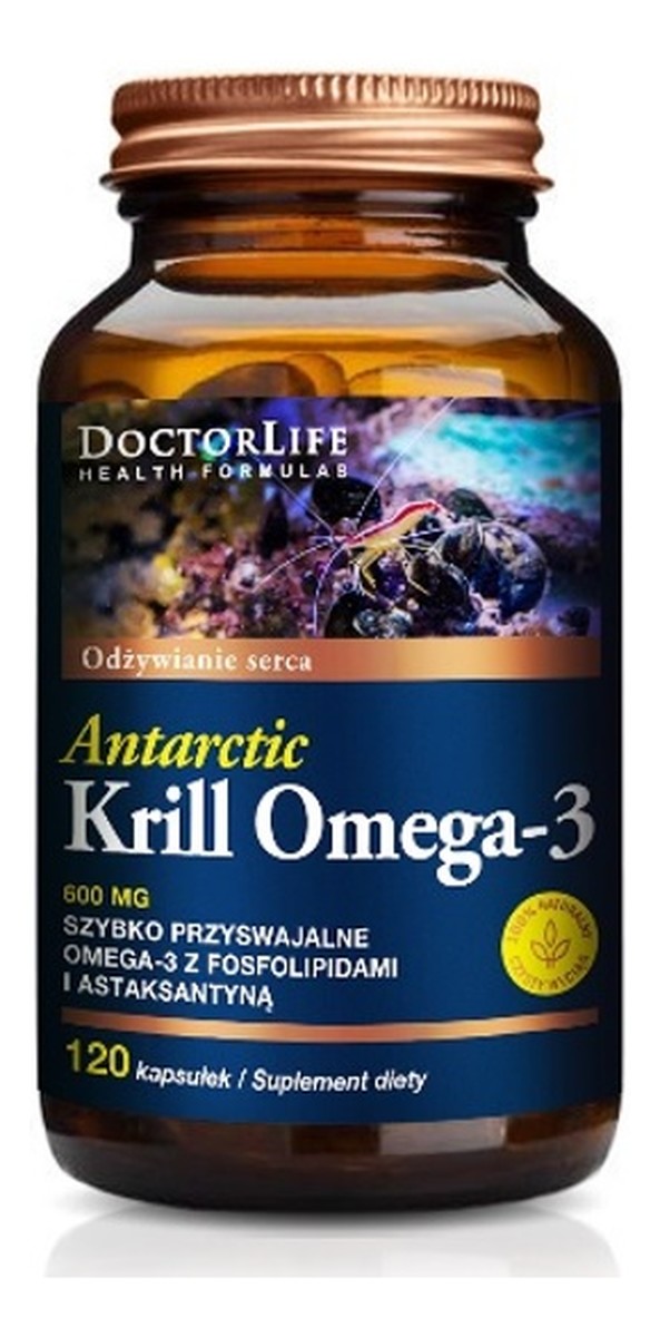 Antarctic krill omega-3 szybko przyswajalne omega-3 z fosfolipidami i astaksantyną suplement diety 120 kapsułek