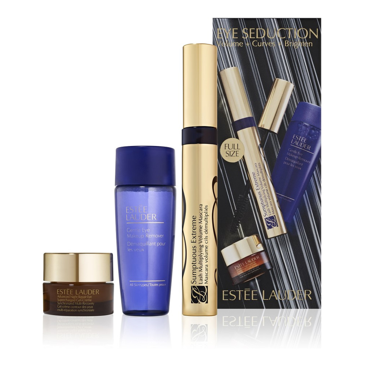 Estee Lauder Eye Seduction Zestaw tusz do rzęs 8ml + krem pod oczy 5ml + płyn do demakijażu oczu 30ml