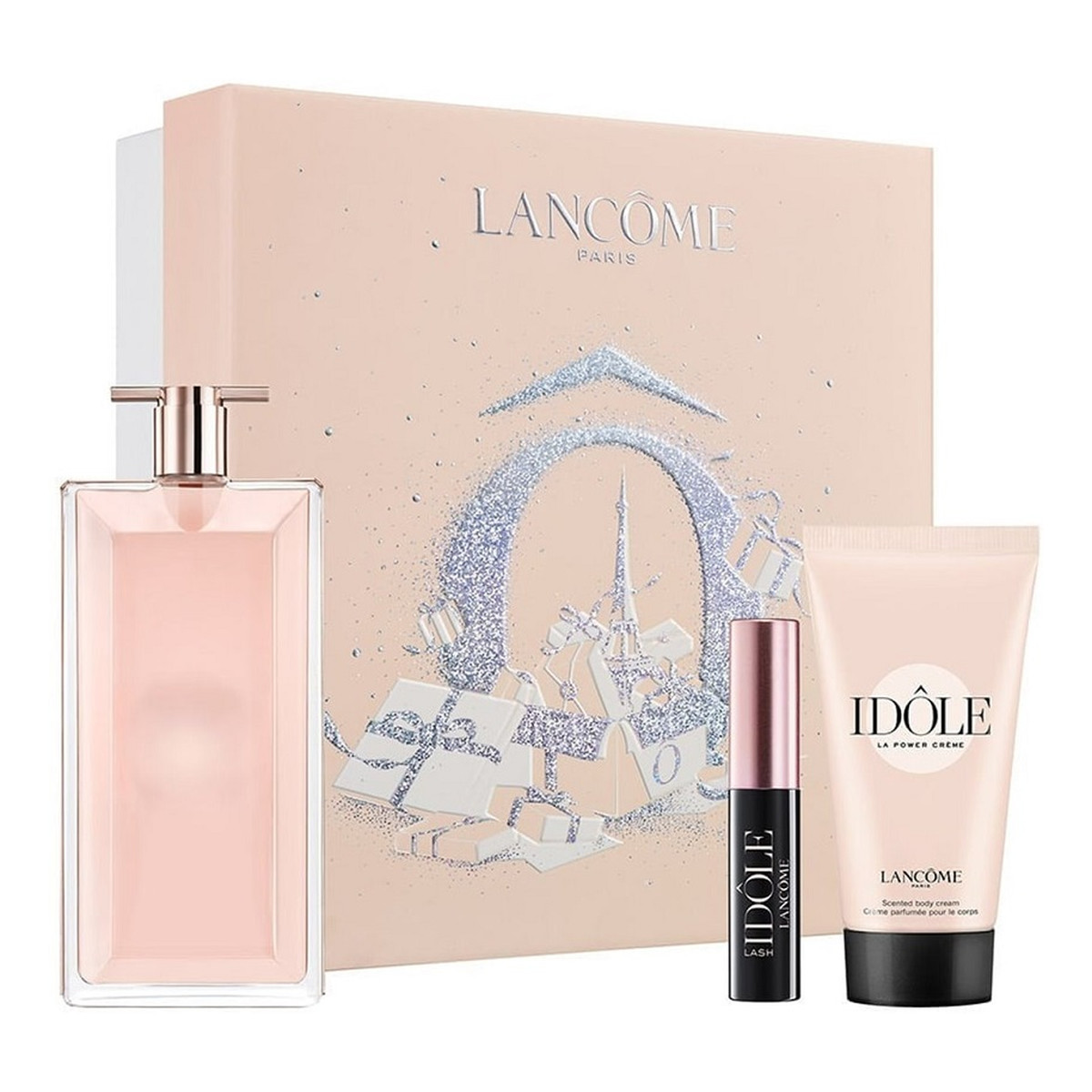 Lancome Idole Zestaw woda perfumowana spray 50ml + balsam do ciała 50ml + lash idole lifting mascara tusz do rzęs 01 glossy black 2.5ml