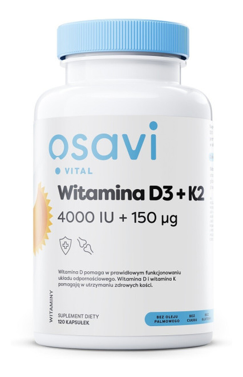 Witamina D3 + K2 4000IU + 150mcg suplement diety
