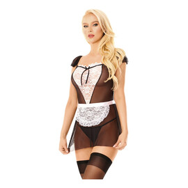 Carola seksowny kostium pokojówki black m/l