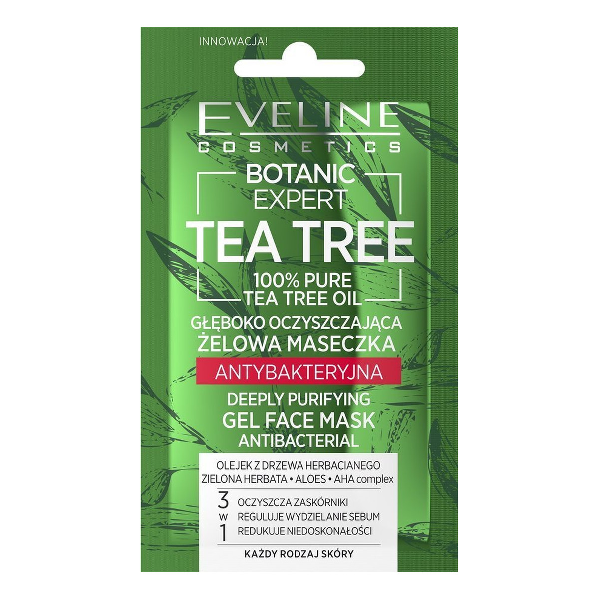 Eveline Botanic Expert Tea Tree Żelowa Maseczka antybakteryjna głęboko oczyszczająca 7ml