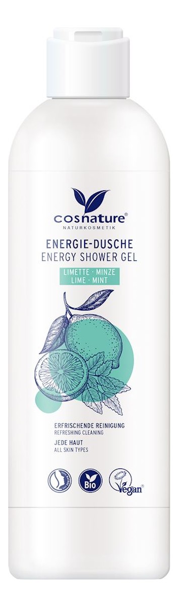 Naturalny Energetyzujący Żel Pod Prysznic z Limonką i Miętą