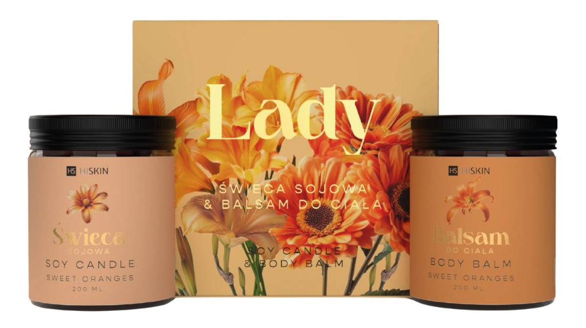 Zestaw świeczka sojowa 200ml + balsam do ciała 200ml