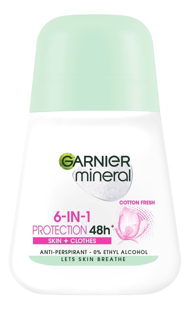 Dezodorant roll-on 6in1 Protection 48h Cotton Fresh Skin+Clothes