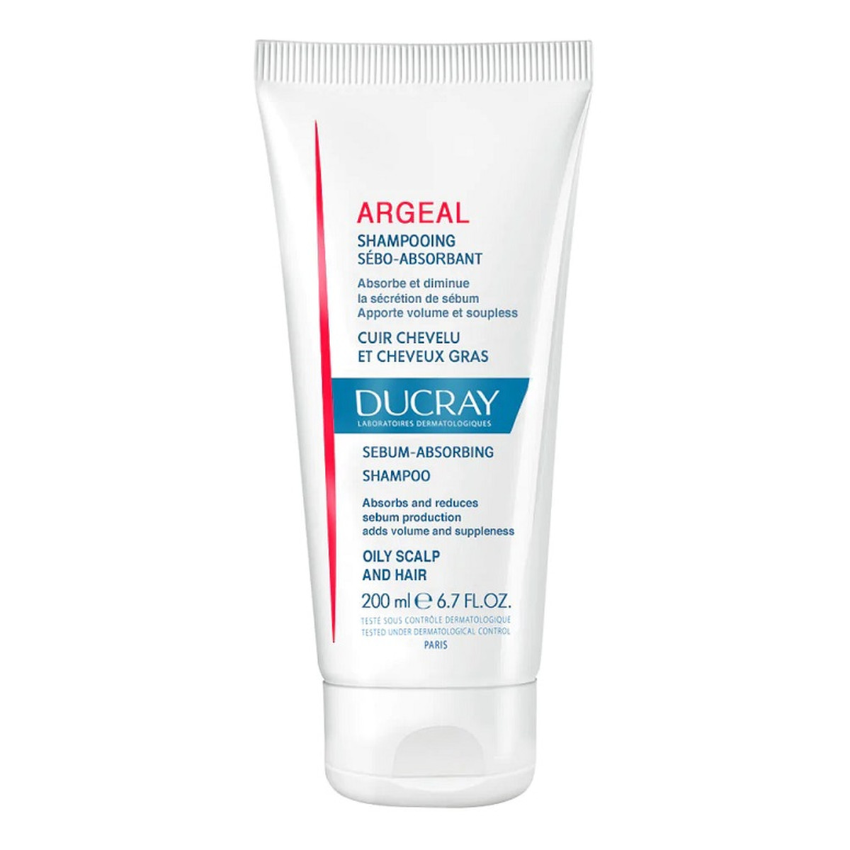 Ducray Argeal sebum absorbing shampoo szampon do włosów tłustych i skóry głowy 200ml