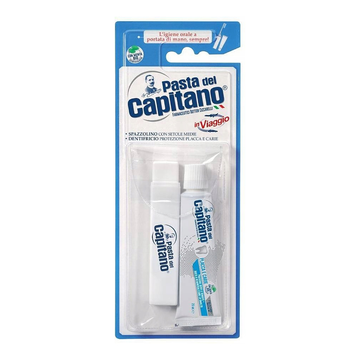 Pasta del Capitano Travel Kit zestaw podróżny z pastą i szczoteczką do zębów 25ml