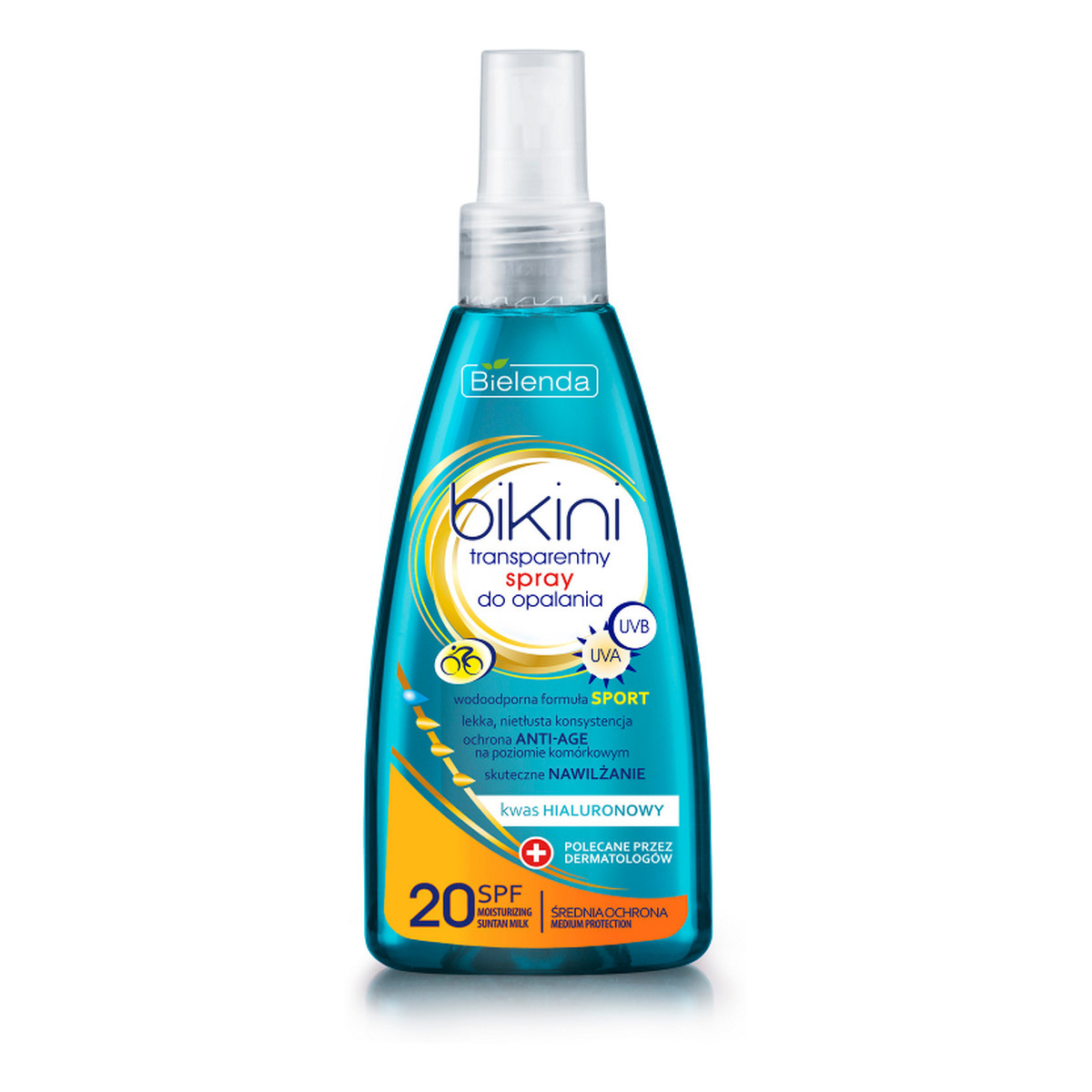 Bielenda Formuła Sport Bikini Transparentny Spray Do Opalania SPF 20 150ml