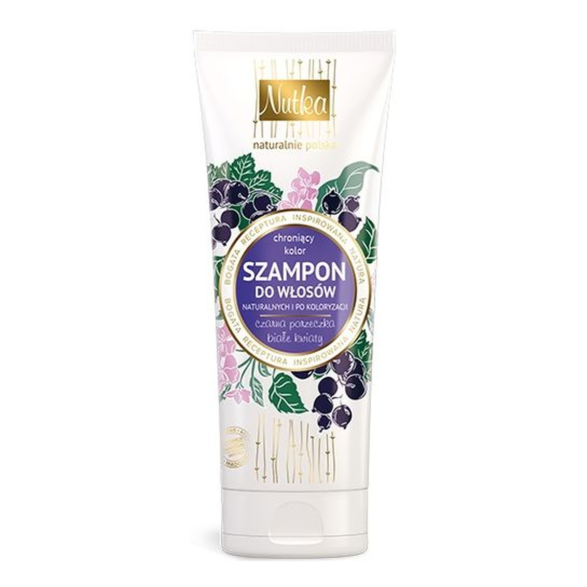 Nutka CZARNA PORZECZKA I BIAŁE KWIATY Chroniący kolor szampon do włosów 222ml
